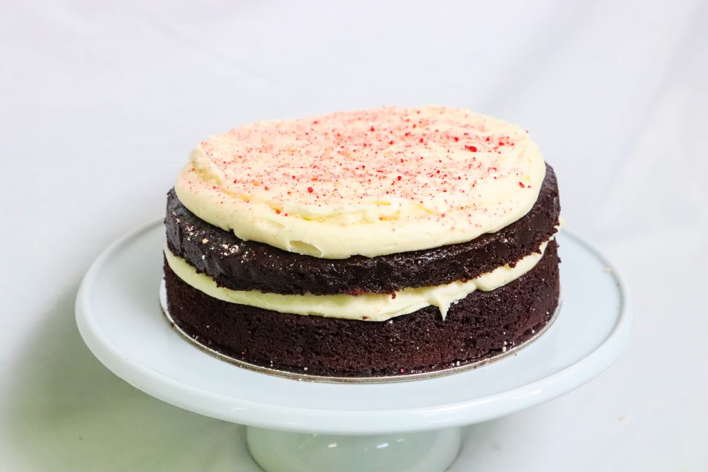 Red Velvet cake with a cream cheese filling