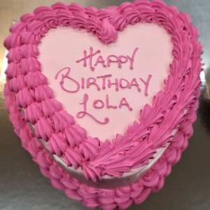 heart shaped girls birthday cake