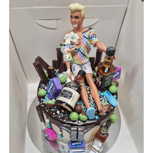 Barbie Ken birthday cake with alcohol