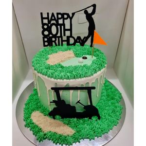 golf birthday drip cake