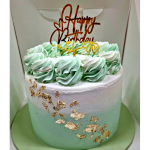 happy birthday cake with ombre effect